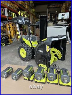 Ryobi RY40807 40V 24 Snow Blower with 6 batteries read description