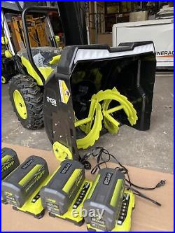 Ryobi RY40807 40V 24 Snow Blower with 6 batteries read description