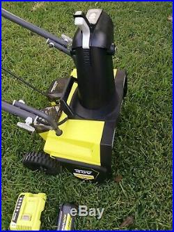 Ryobi RY40850 40v Cordless Brushless 20in Snow Blower with Battery And Charger
