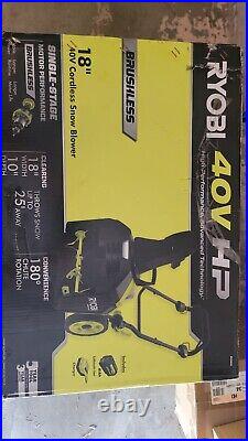 Ryobi RY40890VNM 40V HP Brushless 18 in. Single-Stage Cordless Electric Snow