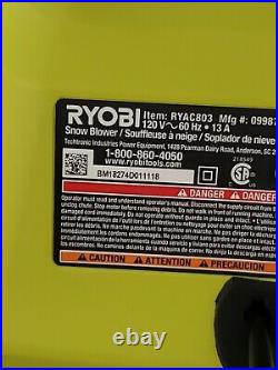 Ryobi RYAC803 20 in. 13 Amp Corded Electric Snow Blower