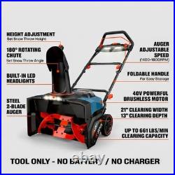 SENIX 2x2 40V Brushless 21 Cordless Snow Blower NEW No Battery No Charger