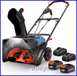 SENIX 40V 18'' Cordless Snow Blower, 2×4.0Ah Batteries & 2 2.0Ah Charger