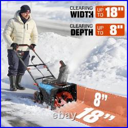 SENIX 40V 18'' Cordless Snow Blower, 2×4.0Ah Batteries & 2 2.0Ah Charger
