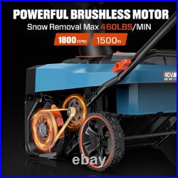 SENIX 40V 18'' Cordless Snow Blower, 2×4.0Ah Batteries & 2 2.0Ah Charger