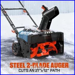 Senix 2X2 40V Max 21 Cordless Snow Thrower, Brushless 21X12X33