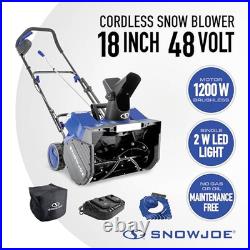 Snow Joe 24v Cordless Snow Blower 18 Clearing Batteries Charger, Blue Snow Joe 24v Cordless Snow Blower 18 Clearing Batteries Charger, Blue