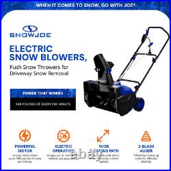 Snow Joe Electric Snow Blower, Push Snow Thrower, Blue (Used)