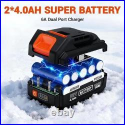 Snow Shovel for Driveway, 21V 8.0Ah Cordless Snow Blower with Battery and
