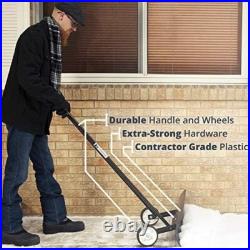 Snowcaster 70snc 36-inch Bi-directional Wheeled Snow Shovel Pusher. 10.5x36. Blk