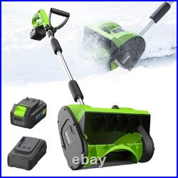 Steelite Cordless Snow Shovel, 21V, 12-Inch Clearing Width, 4.0-Ah Battery with