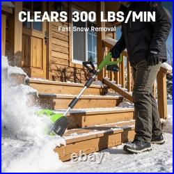 Steelite Cordless Snow Shovel, 21V, 12-Inch Clearing Width, 4.0-Ah Battery with
