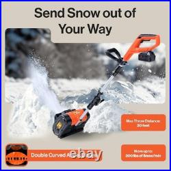SuperHandy Snow Thrower Power Shovel 4Ah DC 20V Upgraded Design ORANGE