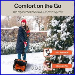 SuperHandy Snow Thrower Power Shovel 4Ah DC 20V Upgraded Design ORANGE