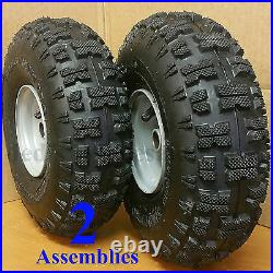 TWO 4.10-4 410-4 4.10x4 410x4 Go Kart Fun Cart Drive Axle TIREs RIMs WHEELs