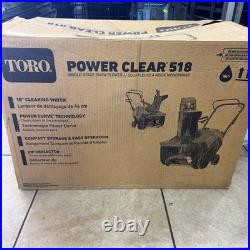 Toro Power Clear 518 18 99cc Single Stage Gas Snow Blower Push Auger Assist