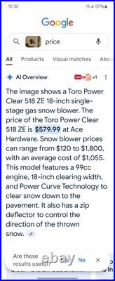 Toro Power Clear 518 ZE 18 in. 99 cc Single stage Gas Snow Blower