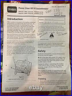 Toro snowblower 621 e Single Stage Snowblower