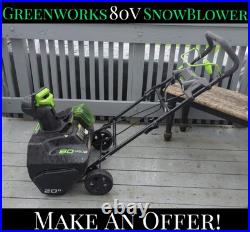 USED? Snow Blower Snowblower Snow thrower Cordless 20 Greenworks 80V TOOL ONLY