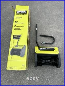 Used-RYOBI Expand-ItT Snow Thrower Attachment With Handle 12 Clear Width, RYSNW00