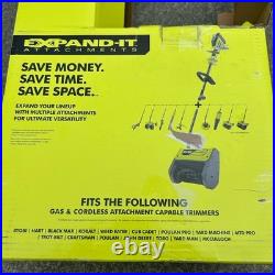 Used-RYOBI Expand-ItT Snow Thrower Attachment With Handle 12 Clear Width, RYSNW00