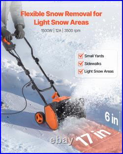 VEVOR 17 20 23 Electric Snow Blower Shovel 12A 15A 20-25ft Throwing Distance