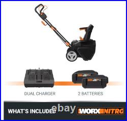 WORX Nitro Power Share 40V 20in Single-stage Snow Blower 4Ah&Battery+Charger