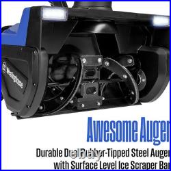 WSnow22 Corded Snow Blower 22 Inch, Steel Auger, Dual LED Lights, Electric Snow