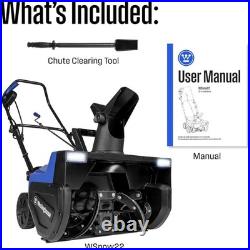 WSnow22 Corded Snow Blower 22 Inch, Steel Auger, Dual LED Lights, Electric Snow